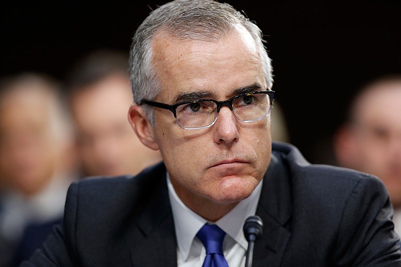 In this June 7, 2017, file photo, then FBI Acting Director Andrew McCabe listens during a Senate Intelligence Committee hearing on Capitol Hill in Washington.  (AP Photo/Alex Brandon, File)
