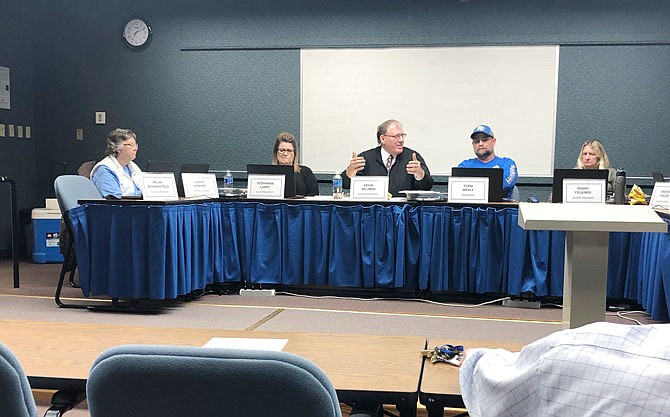 FILE: The South Callaway R-2 School District Board of Education meet in 2020.
