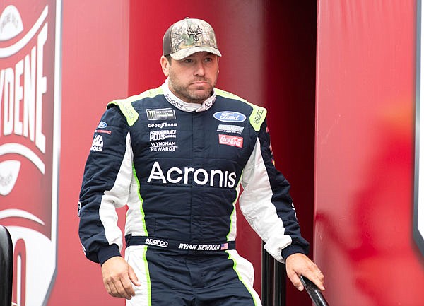 In this Oct. 6, 2019, file photo, Ryan Newman walks on to the stage during driver introductions at the NASCAR Cup Series playoff race at Dover International Speedway in Dover, Del.