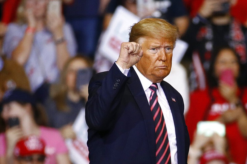 In this Feb. 21, 2020 file photo, President Donald Trump speaks during a campaign rally in Las Vegas. A U.S. appeals court has upheld the Trump administration's rules imposing more hurdles for women seeking abortions. The 9th U.S. Circuit Court of Appeals decision Monday, Feb. 24 overturns decisions that had been issued by judges in Washington, Oregon and California. (AP Photo/Patrick Semansky, File)