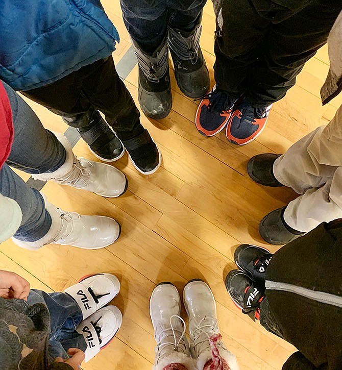 Grant helps New Bloomfield Elementary School surprise students with shoes