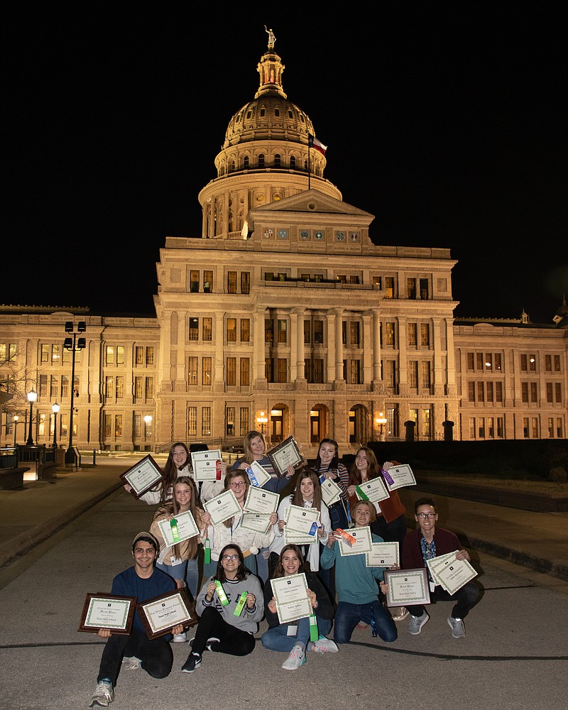 Front Row (left to right):  Assad Malik, Allyson Smith, Sophie Spakes; Middle Row (left to right):  Hollan Reed, Abby Elliott, Peyton Sims, Jonathan Naples, Caden Rainwater; Back Row (left to right):  Bailey Groom, Kaitlyn Rogers, Margaret Debenport, Merideth Stanfill.