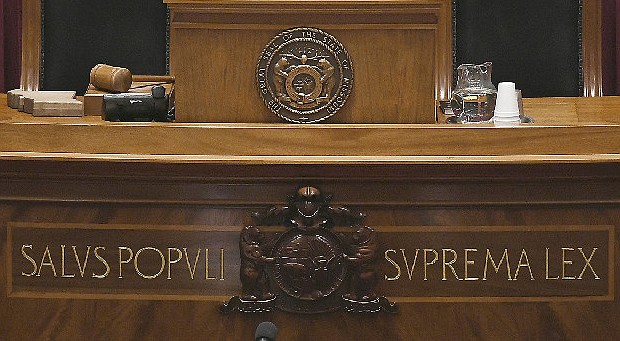 The front of the dais in the Missouri House chamber is shown in this file photo.