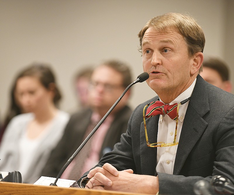 Dr. Randall Williams, director of the Missouri Department of Health and Senior Services, addresses members of the House of Representatives Special Committee on Disease Control and Prevention during a hearing Monday, March 2, 2020.