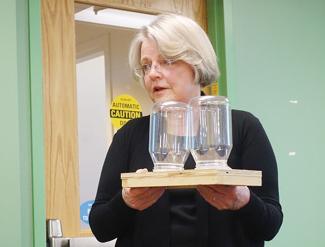 FILE: Deborah Reed, a local beekeeper, teaches a class on beekeeping at the library in 2017. This year's three-part class instructed by Reed kicks off Tuesday.