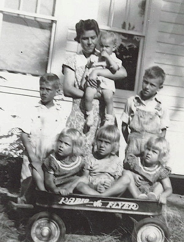 John Moore's grandmother, Leona Pickett, with her six children, circa 1949. (Submitted photo)

