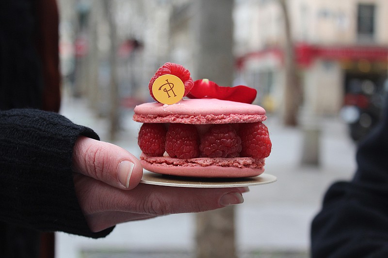 A pretty pink concoction came from a shop by renowned pastry chef Pierre Herme in Paris, France. (Sharyn Jackson/Minneapolis Star Tribune/TNS)