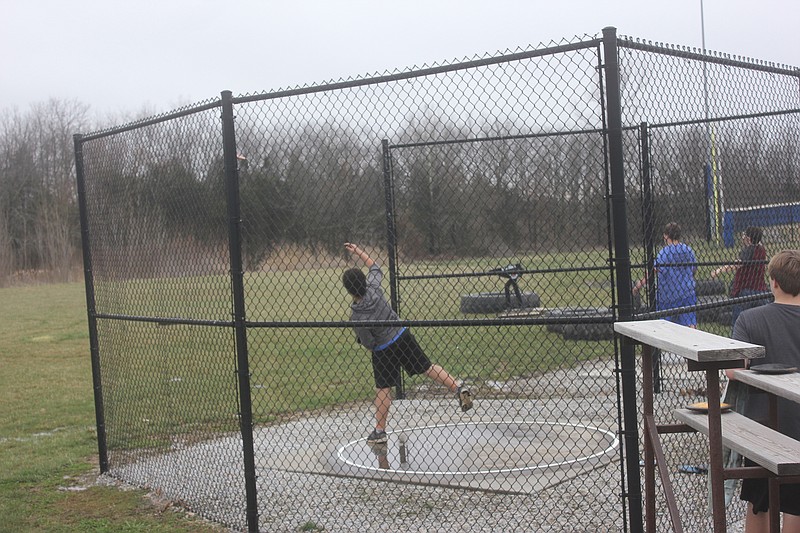 <p>File</p><p>California discus throwers go through practice March 12. Track and field head coach Justin Pflug, along with baseball head coach Steven Stock and boys golf head coach Doug Miller, has been encouraging his athletes to complete workouts from home in anticipation of a belated spring sports season.</p>