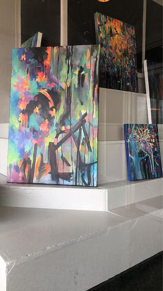 Texas High School Art teacher Debbie Nicholas will soon open Arts on Broad, a new downtown art gallery. Here, the art of Jenny Stevens is featured in the window space. (Submitted photo)
