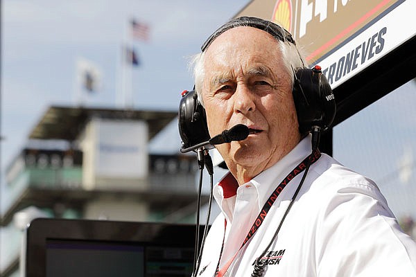 In this May 16, 2017, file photo, car owner Roger Penske watches practice for the Indianapolis 500 at Indianapolis Motor Speedway in Indianapolis.