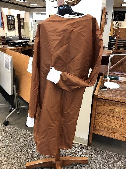 Prototypes of protective gowns are shown in the Missouri Vocational Enterprises clothing factory at Jefferson City Correctional Center. Offenders will begin manufacturing the gowns for the Missouri Veterans Commission. MVE plans to produce 4,000 gowns.