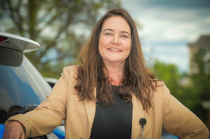 Julie Smith/For the DemocratSierra Thomas poses at Cole County Emergency Management building on Southridge Drive. Thomas, who became director Cole County Emergency Management just before the coronavirus pandemic hit.