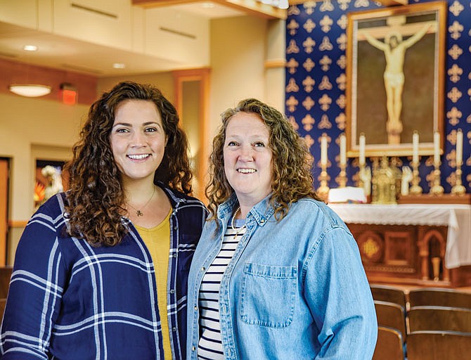 Jacki Crider, right, and her daughter Maggie Crider are theology teachers at Helias Catholic High School.