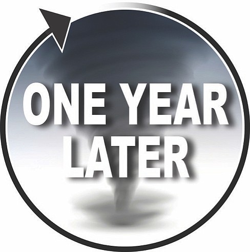 One-year tornado anniversary logo