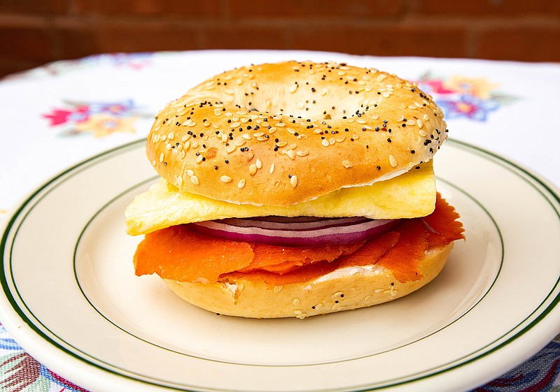 An Egg McLox Bagel Sandwich that you can make for breakfast. (Rachel Ellis/St. Louis Post-Dispatch/TNS)