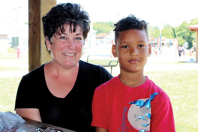 Deborah Young and her grandson, Kaden, are shown Tuesday at Memorial Park.