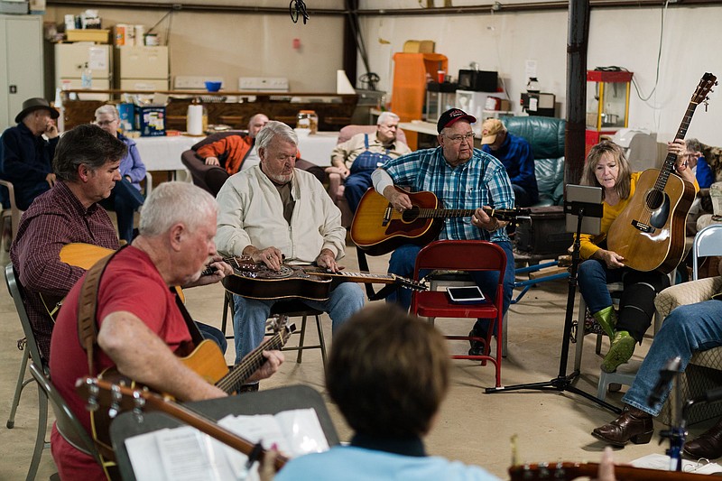 Musicians share fellowship and good music during the Early Bird Pickin' event at Texarkana RV Music Park in mid-March. The RV park is hosting its Spring Fest Pickin' event through Saturday.