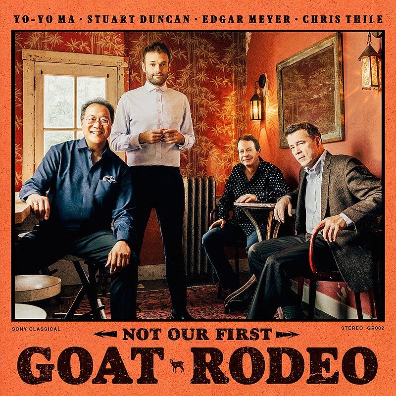 This cover image released by Sony Classical shows "Not Our First Goat Rodeo," by Yo-Yo Ma, Stuart Duncan, Edgar Meyer and Chris Thile. (Sony Classical via AP)