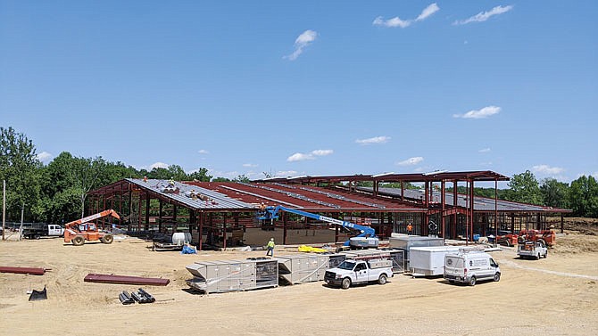 Structural steel is in place and roofing began at the new Fulton recreation center in Veterans Park. The Fulton Parks and Recreation Department has requested $135,000 in capital expenditures for 2021, compared to more than $9 million to build the center for 2020. For a tour of the building, visit bit.ly/3dAISe7.