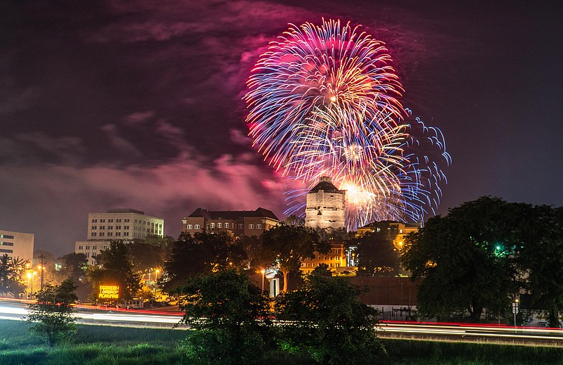 Fireworks light up the sky above the Capitol dome in 2019 as part of the annual Salute to America celebration. Mid-Missouri has plenty of events planned for this holiday weekend, including several fireworks displays.