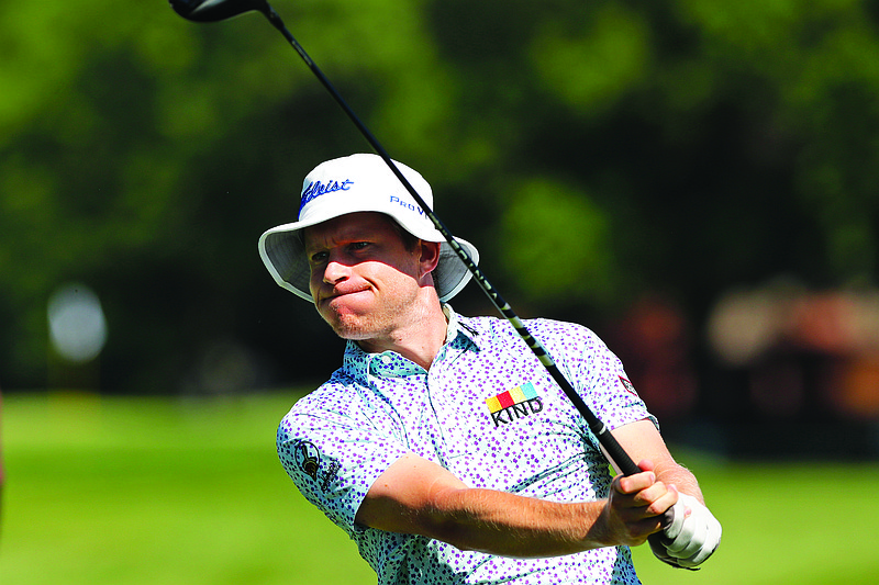Peter Malnati, who played golf at the University of Missouri, hits from the second tee during Thursday's first round of the Rocket Mortgage Classic at the Detroit Golf Club in Detroit.
