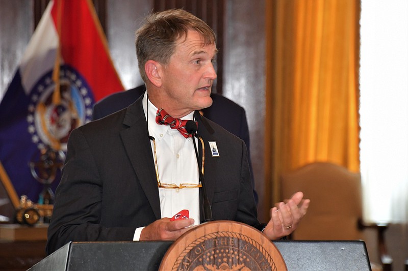 Dr. Randall Williams, director of the Missouri Department of Health and Senior Services, speaks during a COVID-19 briefing Tuesday, July 14, 2020.