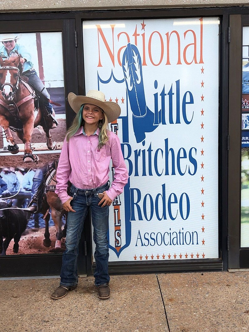 <p>Submitted</p><p style="text-align:right;">Bella Fulks, the daughter of Morgan Fulks and Lance Fulks, competed in the barrel racing and pole bending events at the National Little Britches Finals Rodeo in Guthrie, Oklahoma earlier in July.</p>