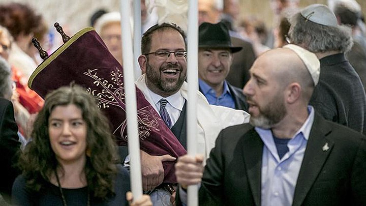 Rabbi Neil Blumofe, middle, in a file image. Blumofe said he hopes that recent events encourage more members of his Austin, Texas, congregation to learn about racial injustice and how it can be addressed. (Jay Janner/Austin American-Statesman/TNS)