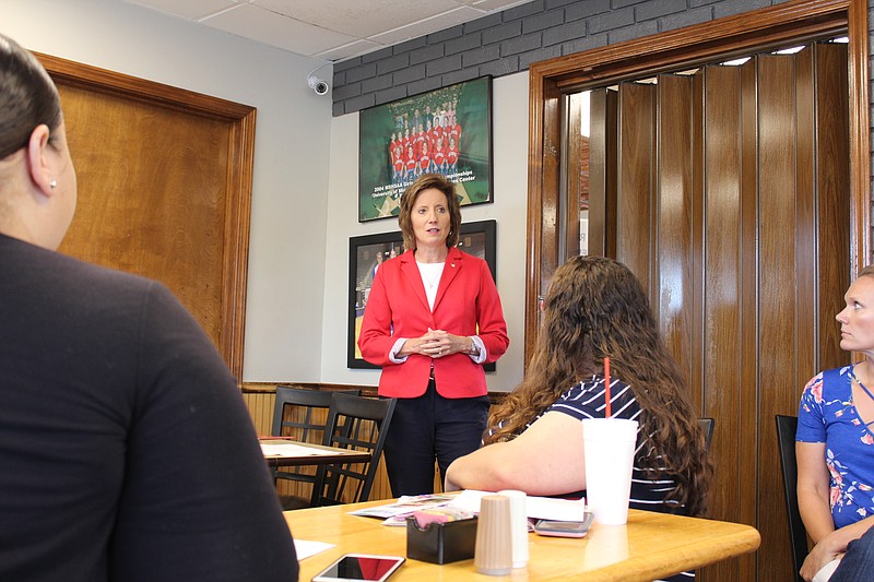 <p>Democrat photo/Austin Hornbostel</p><p>Congresswoman Vicky Hartzler was in town last Wednesday for the Moniteau County Regional Economic Development Council’s annual meeting. Hartzler spoke to the group about the United States legislature’s ongoing efforts to help businesses during the coronavirus pandemic.</p>