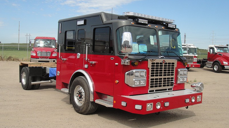 The Texarkana, Texas, Fire Department's partially built new pumper truck is shown at a Metro Fire Apparatus Specialists plant in South Dakota. The build is "coming along quickly," and the truck should be completed and delivered by fall, Fire Chief Eric Schlotter said.