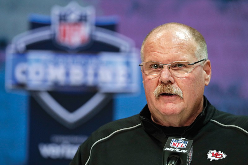 In this Feb. 25 file photo, Chiefs head coach Andy Reid speaks during a press conference at the NFL combine in Indianapolis.