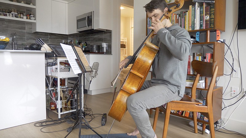 Cellist Andrew Janss performs a virtual concert for Project: Music Heals Us.(Courtesy of Andrew Janss)