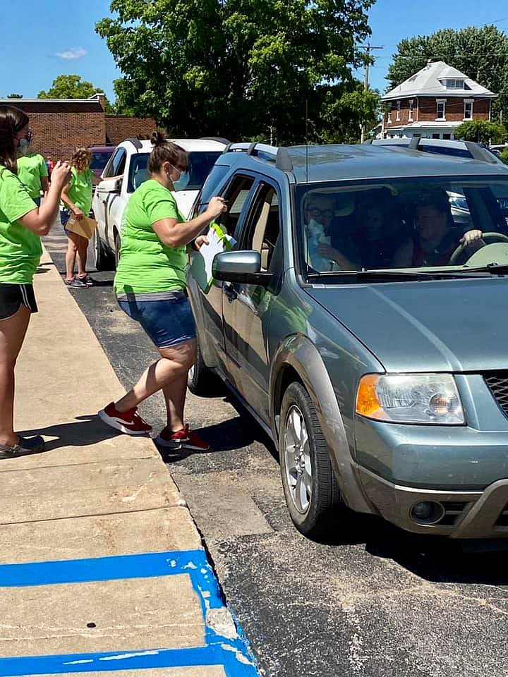 The 2020 Moniteau County Back to School Fair was July 28, 2020, in the circle drive at the California Elementary School as a drive-thru to keep everyone safe during the COVID-19 pandemic. (Submitted photo)