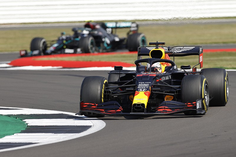 Max Verstappen steers his car Sunday during the 70th Anniversary Formula One Grand Prix at the Silverstone circuit in Silverstone, England.