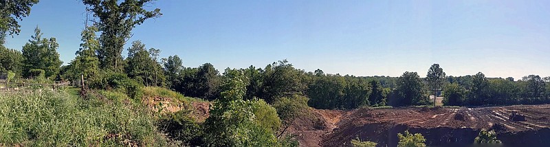 <p>Helen Wilbers/For the News Tribune</p><p>The Missouri Department of Natural Resources’ current mine reclamation project covers 8 acres of land behind Westminster College’s Blue Jay baseball field in Fulton. The old mine highwall seen on the left was collapsing and eroding to such a degree it threatened the land owner’s vegetable garden.</p>