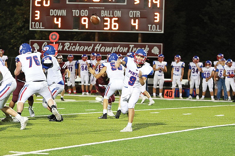 California quarterback Calen Kruger throws a pass during a game last season against School of the Osage at Osage Beach.