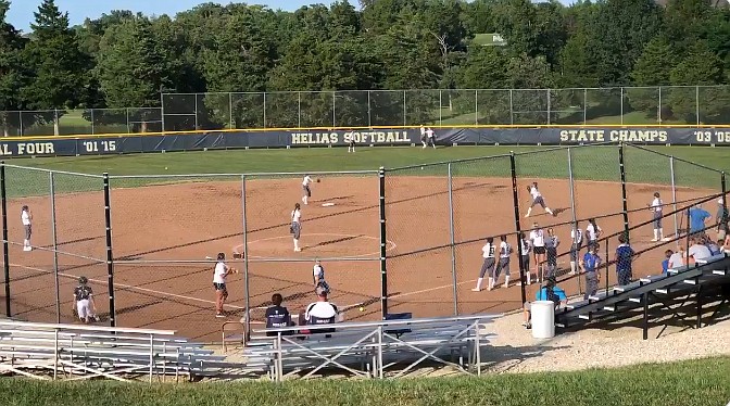 Warmups precede the softball game Monday, Aug. 31, 2020, as Helias hosted Fatima at the American Legion Post 5 Sports Complex in Jefferson City. 