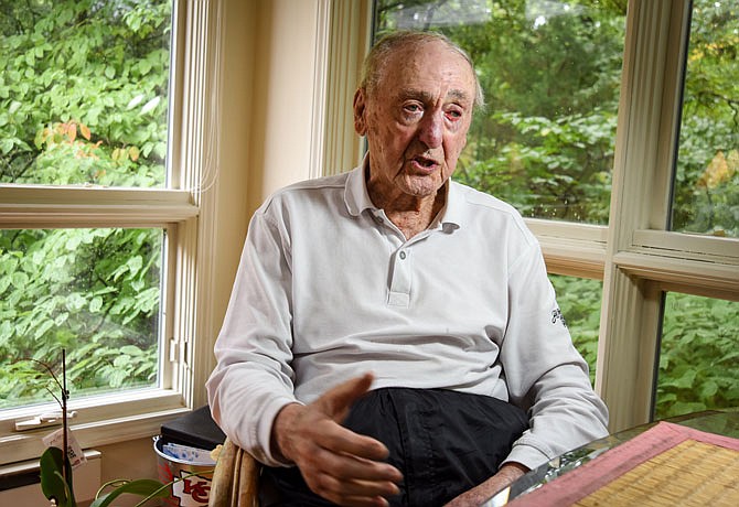 In this September 2020 photo, Bill McAnany is seated on the sun porch of his Jefferson City home as he recalls his experiences in the U.S. Navy during World War II. McAnany was at Pearl Harbor when it was attacked Dec. 7, 1941.