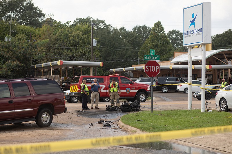 Texarkana Police and Firefighters responded to an accident involving a motorcycle and vehicle on Sept. 8, 2020, in front of the Sonic at State Line Avenue and East 21st Street.