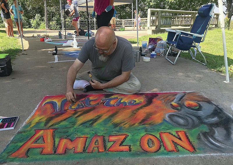 Rodger Francis entered the professional division of the 2019 Capital Chalk Art Fair not to win, but to make a statement. (News Tribune file photo)