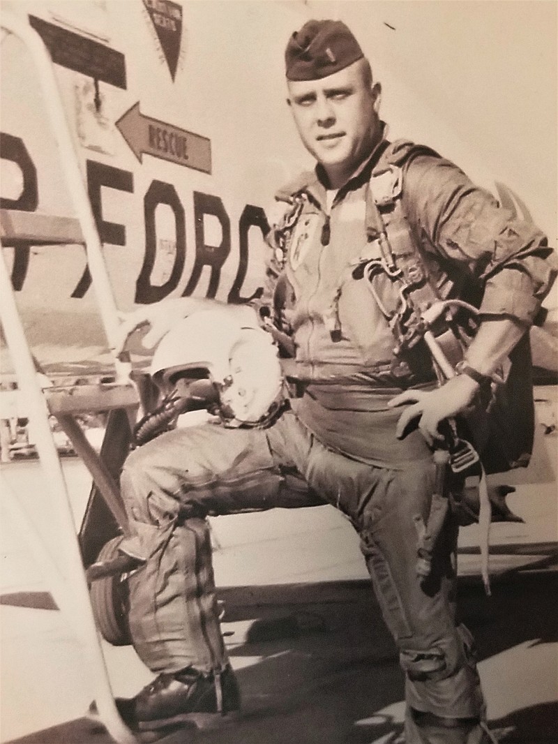 Walter Shull is pictured next to a T-38 during his initial flight training at the former Williams Air Force Base in 1968.