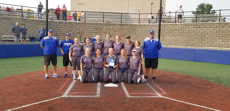<p>Democrat photo/Kevin Labotka</p><p>The California Pintos softball team finished in first place at the California Tournament on Sept. 12. This is the tournament’s third year, and the Pintos have won each edition.</p>