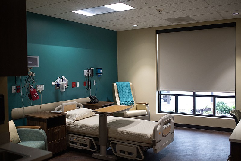 One of the newly finished patient rooms at Texarkana Emergency Center and Hospital is shown. The center has expanded its services to provide additional inpatient and outpatient aid as a hospital.