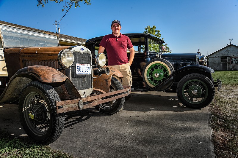Julie Smith/News Tribune2019 Helias Catholic High School graduate Joshua Schubert spends his spare time working on and rebuilding Model A automobiles, one of which will be in the upcoming car show at Octoberfest is Jefferson CIty’s Old Munichberg.