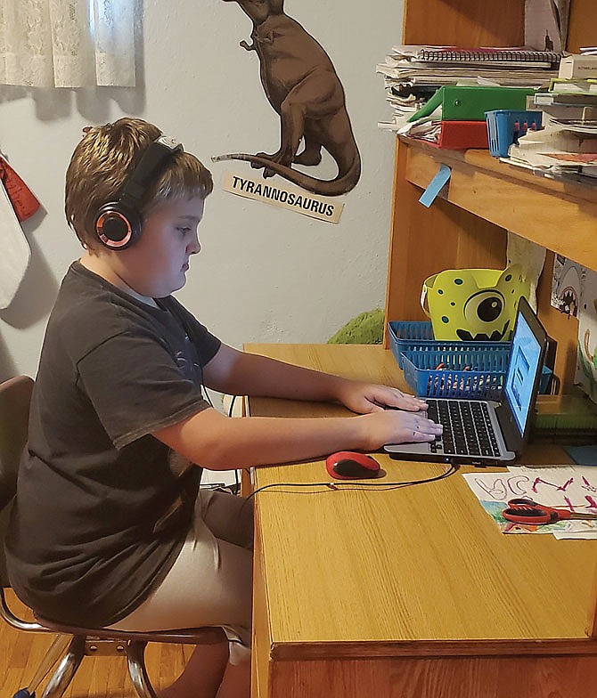 Jennifer Adams' sons learn from home through virtual learning program Launch.
