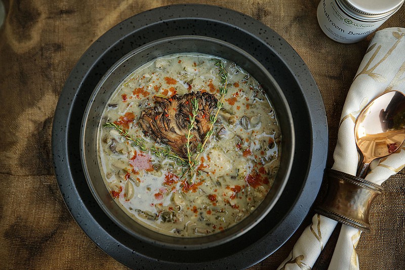 Mushroom chowder made by Elizabette Andrade on September 6, 2020, in Philadelphia. (David Maialetti/The Philadelphia Inquirer/TNS)