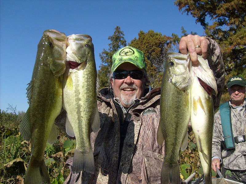 Mike Siefert's Millwood Lake Guide Service helps show anglers where the big bass are. His time on this lake goes all the way back to its beginnings, where four rivers came together in a flood control program for Red River. (Submitted photo)
