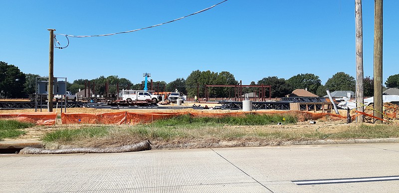 Despite weather delays, construction on the new Texarkana Community Based Outpatient Clinic for the Veterans Administration is moving ahead.