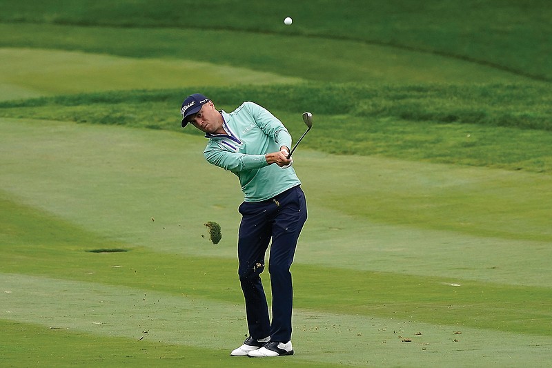 Justin Thomas hits from the 10th fairway Friday during the second round of the Zozo Championship in Thousand Oaks, Calif.