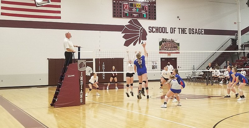 <p>Democrat photo/Kevin Labotka</p><p>The Pintos’ volleyball team season ended Oct. 27 in a loss to Osage at districts.</p>